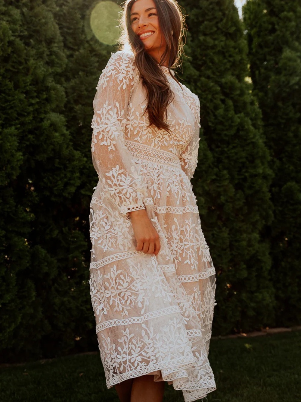 Ivy City Sicily Dress in Champagne Lining